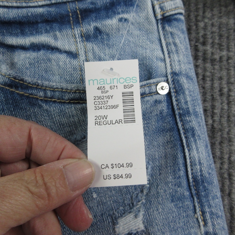 KanCan Jeans Womens 20W Blue Wide-Leg High Rise Distressed Stretch 41x32* NWT - Picture 6 of 16